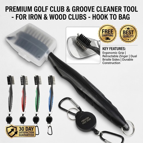 Golf club brush cleaning tool - club,