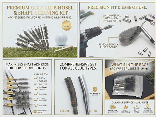 6pc golf club hosel cleaning - 6pc,